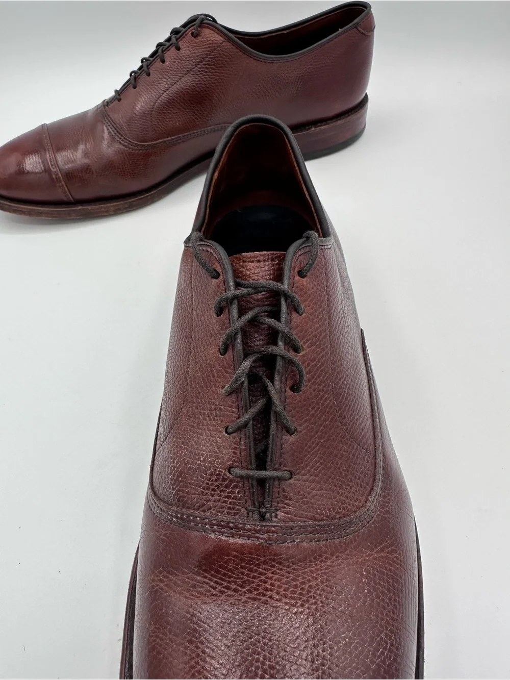 Allen Edmonds Park Avenue Cap Toe Brown Leather Oxford Dress Shoes